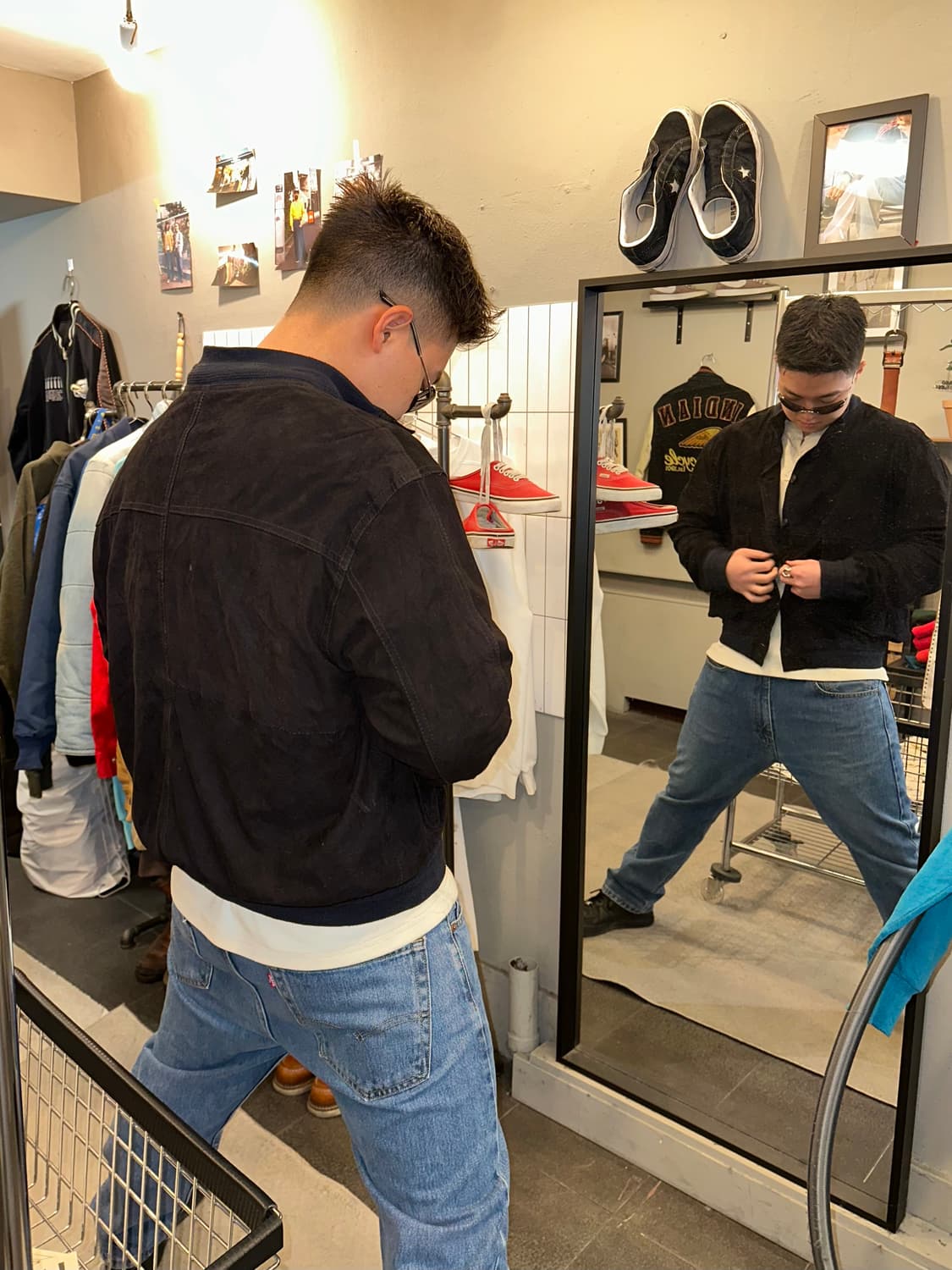 Old Euro genuine leather suede jacket 상품이미지3