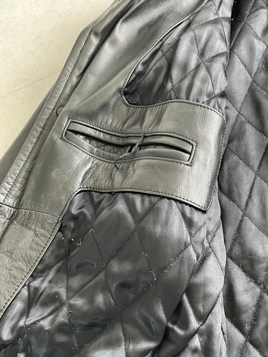 [XL] 올드 갭 레더 카코트 블랙 상품이미지10