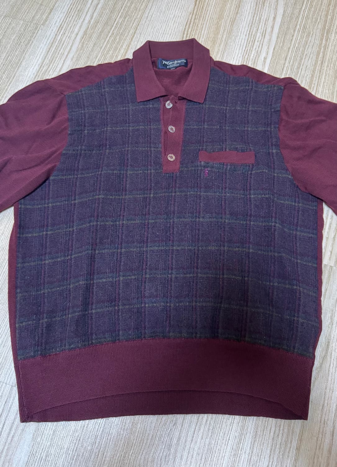 YSL 입생로랑 빈티지 버건디 니트 상품이미지2