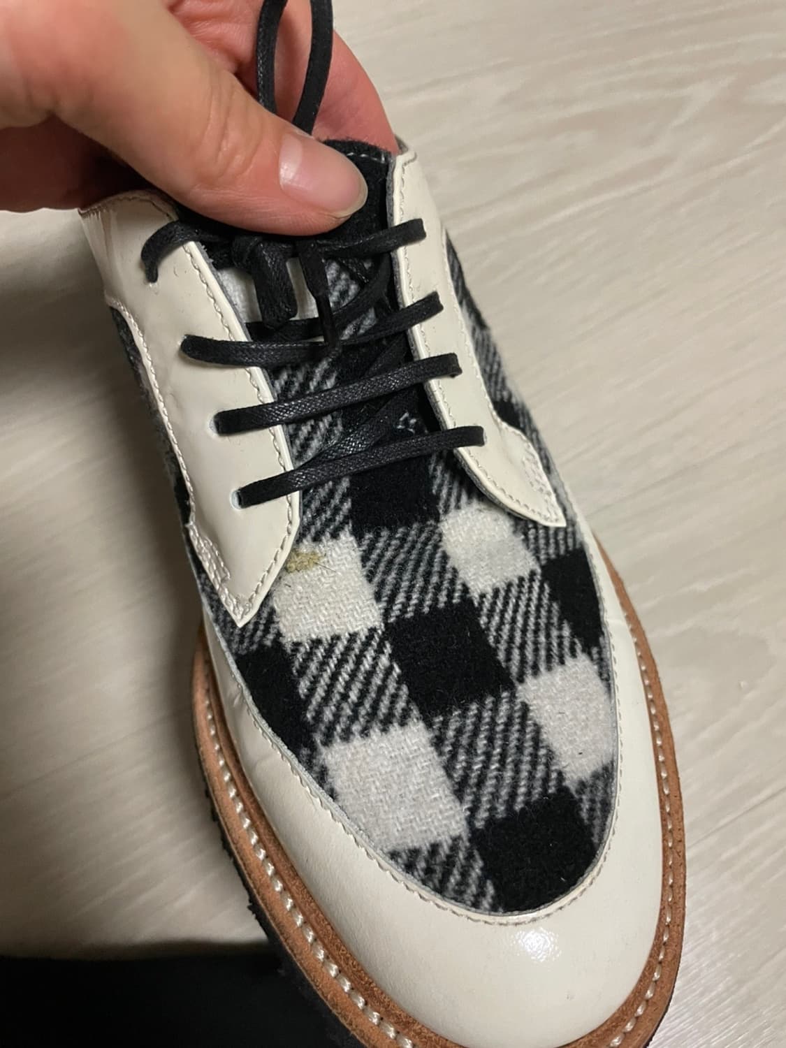 MSGM 화이트 체크 무늬 로퍼 스니커즈 신발 상품이미지9