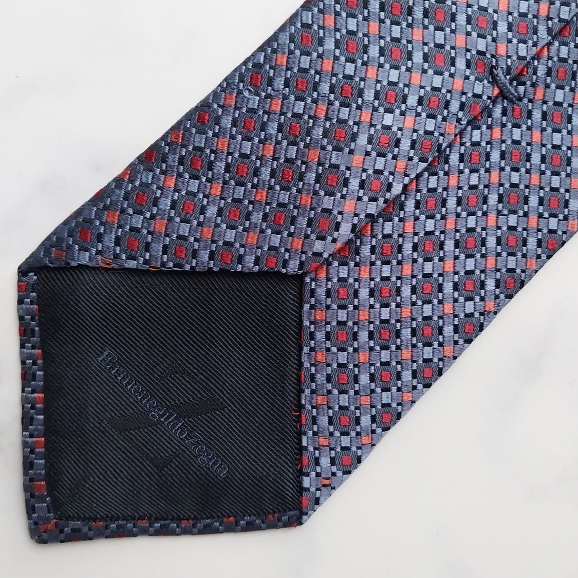 제냐 실크 네이비 자카드 넥타이 9.5cm A+등급 K1186
 상품이미지8