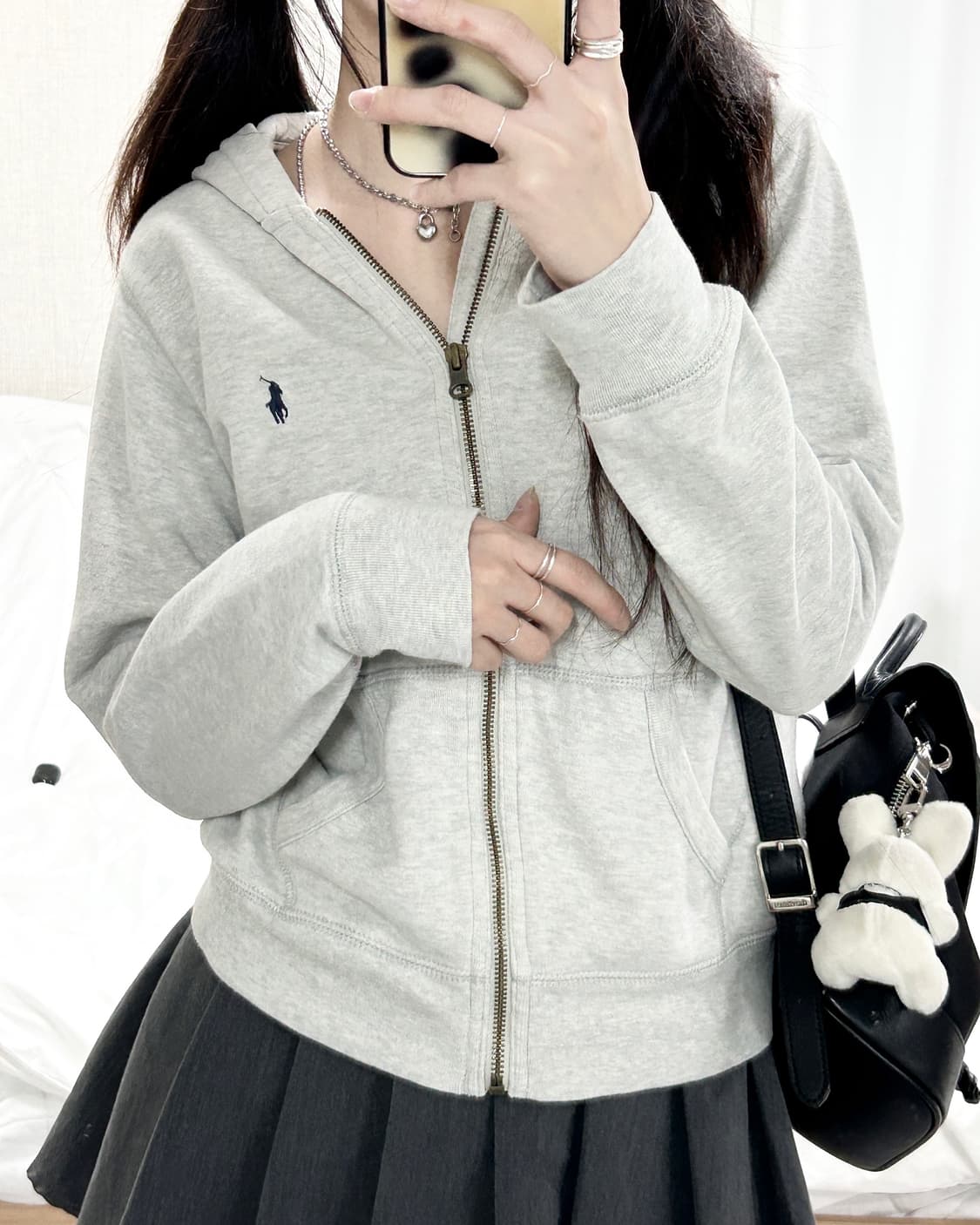 폴로 네이비포니 그레이 후드집업 상품이미지3