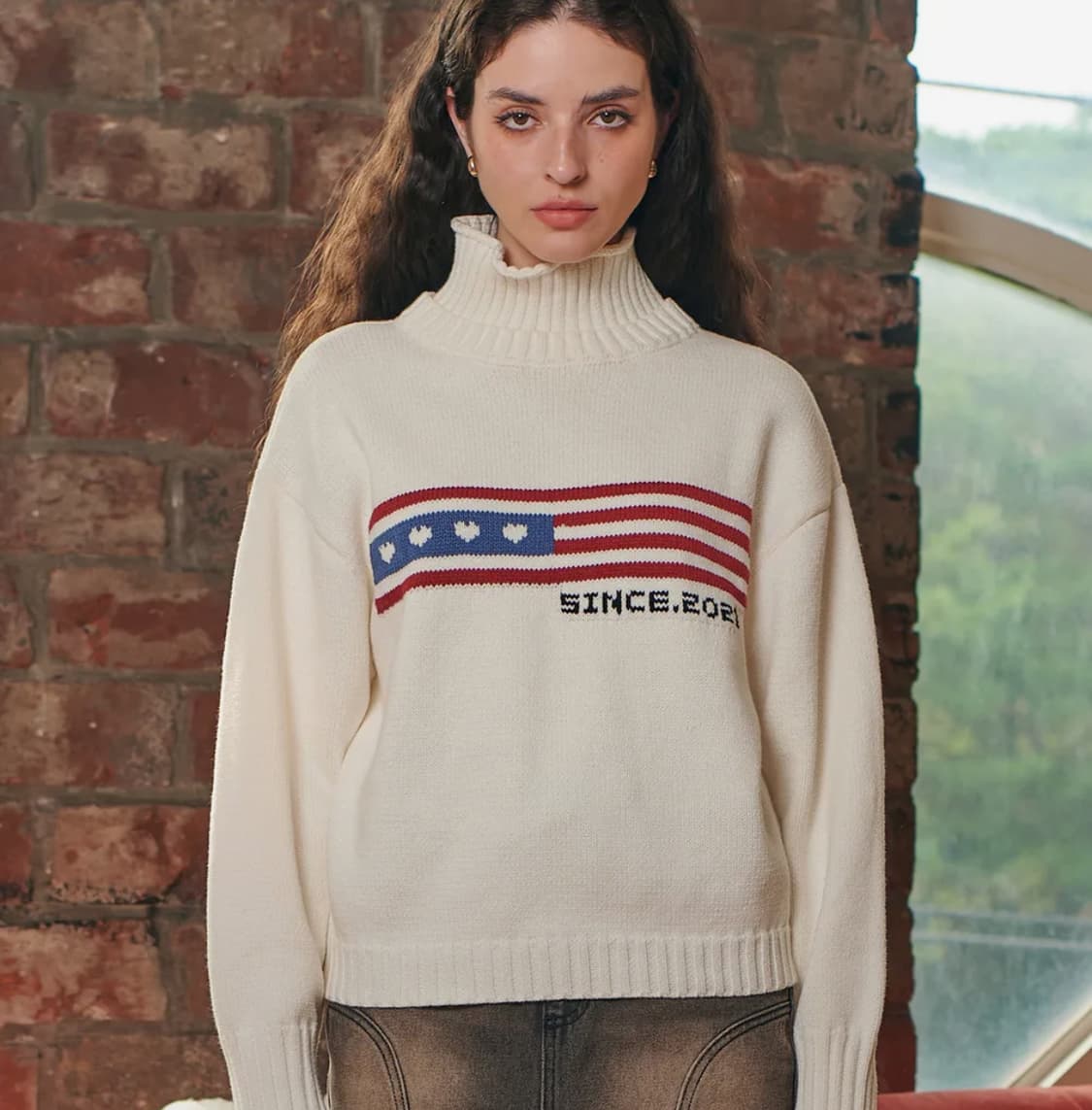 비터셀즈 터틀넥 아이보리 니트 상품이미지1