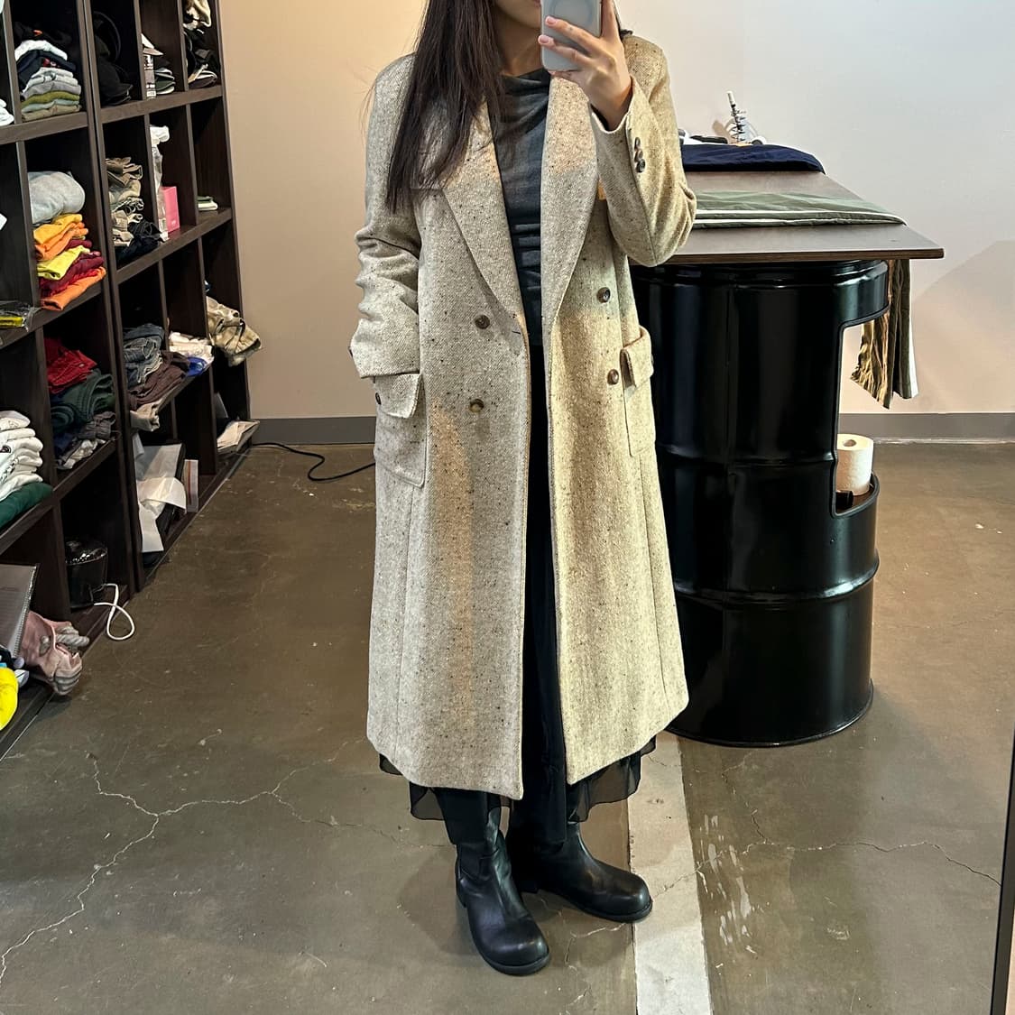 빈티지 더블 맥시 울 코트 상품이미지2