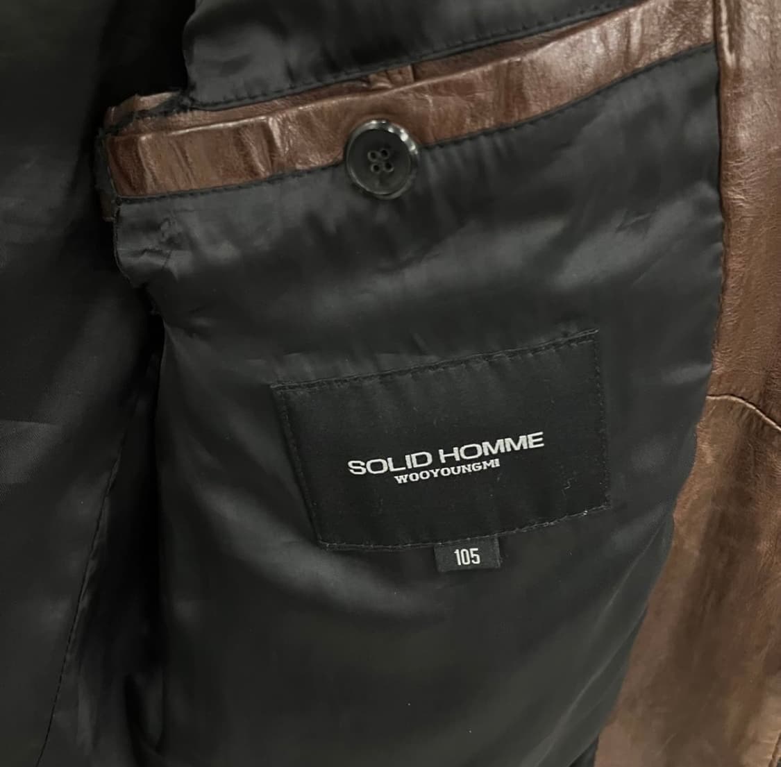 솔리드옴므 브라운 사선 지퍼 양가죽 자켓 105 상품이미지4