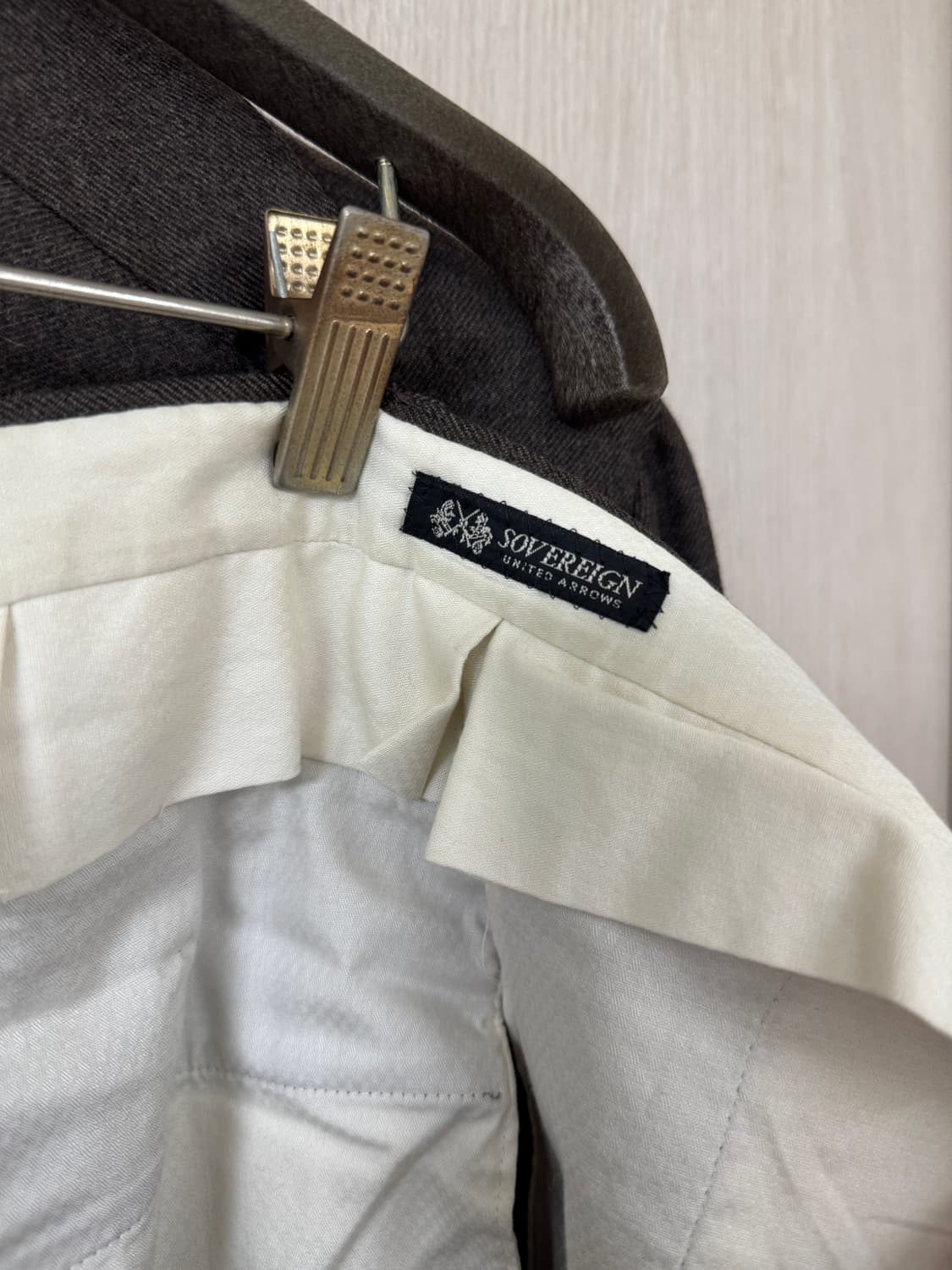 유나이티드 애로우즈 상위 라벨 소버린하우스 다크브라운 플란넬 수트 52 상품이미지8