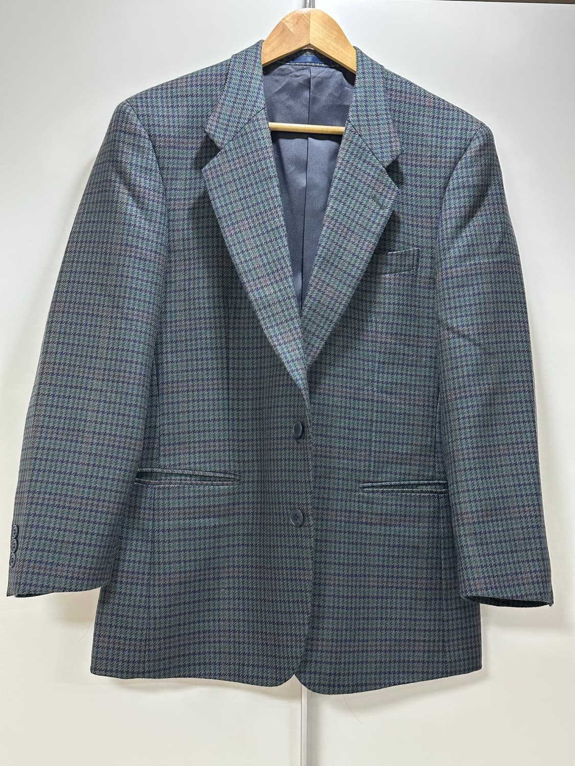 빈티지 체크 울100 자켓  상품이미지4