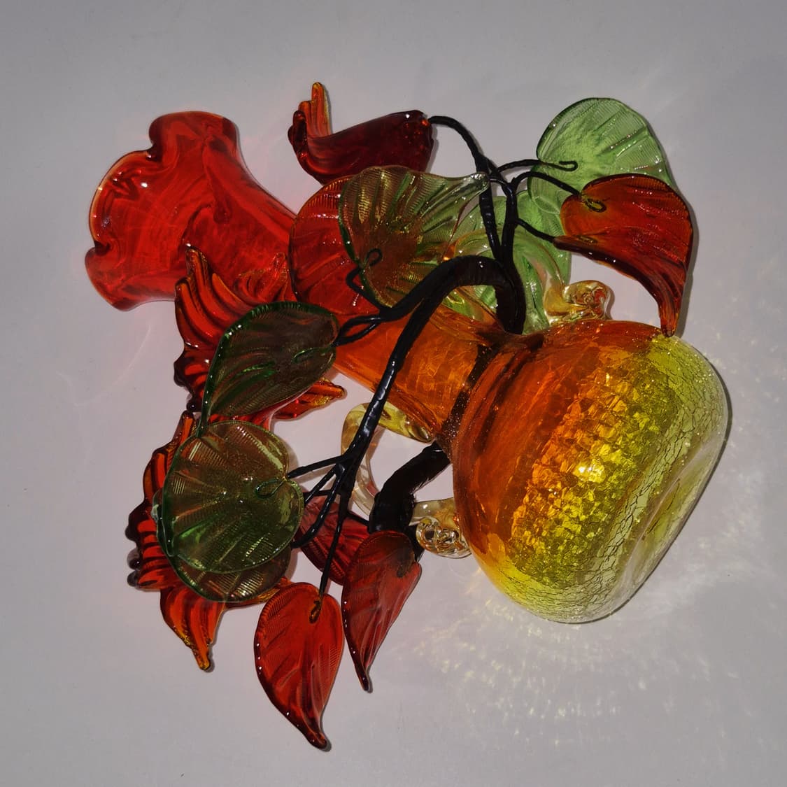 80s 류큐 선셋 크랙 꽃병&유리 송이 세트 상품이미지4