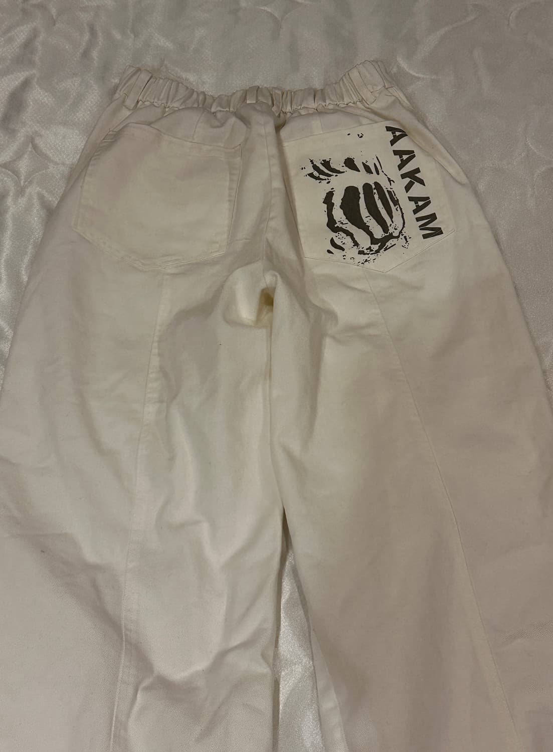 아캄 Knee Pin-tuck Printed Denim Pants 1 상품이미지5