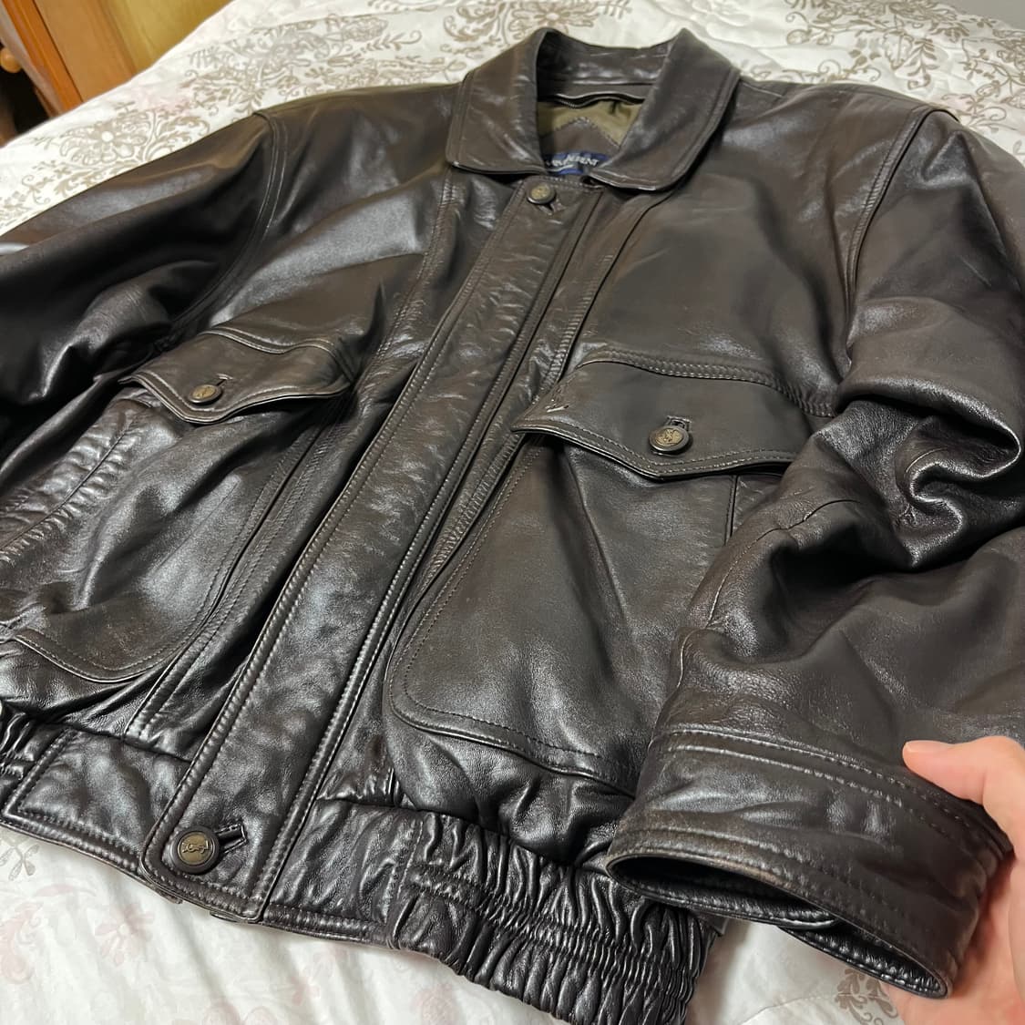 입생로랑 A2 브라운 가죽자켓 상품이미지2