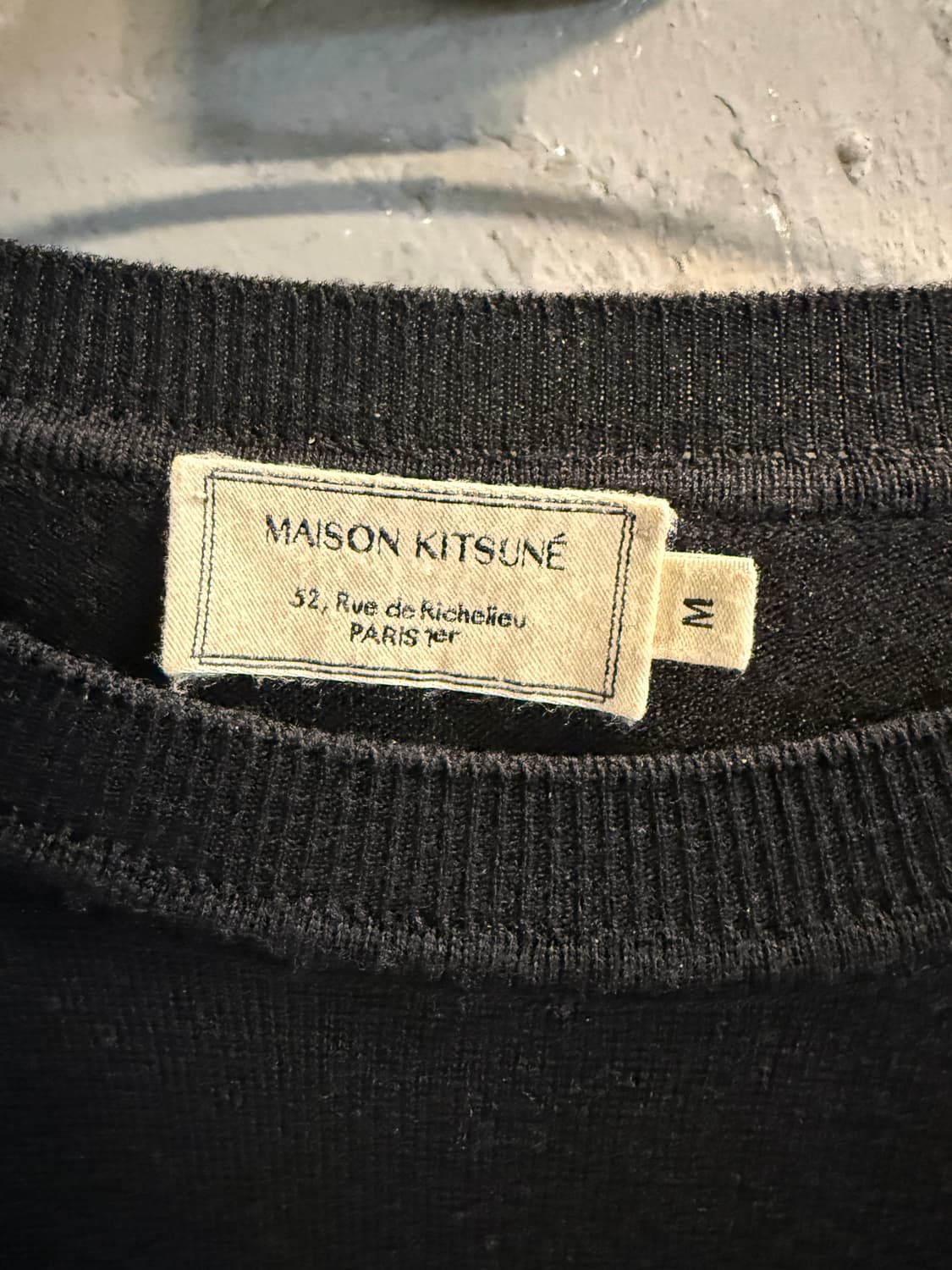 메종 키츠네 트리컬러 폭스 패치 울 니트 블랙 M 상품이미지3
