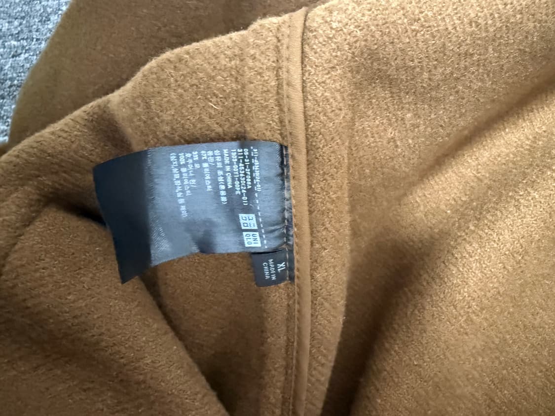 유니클로 브라운 떡볶이 코트 XL 상품이미지5