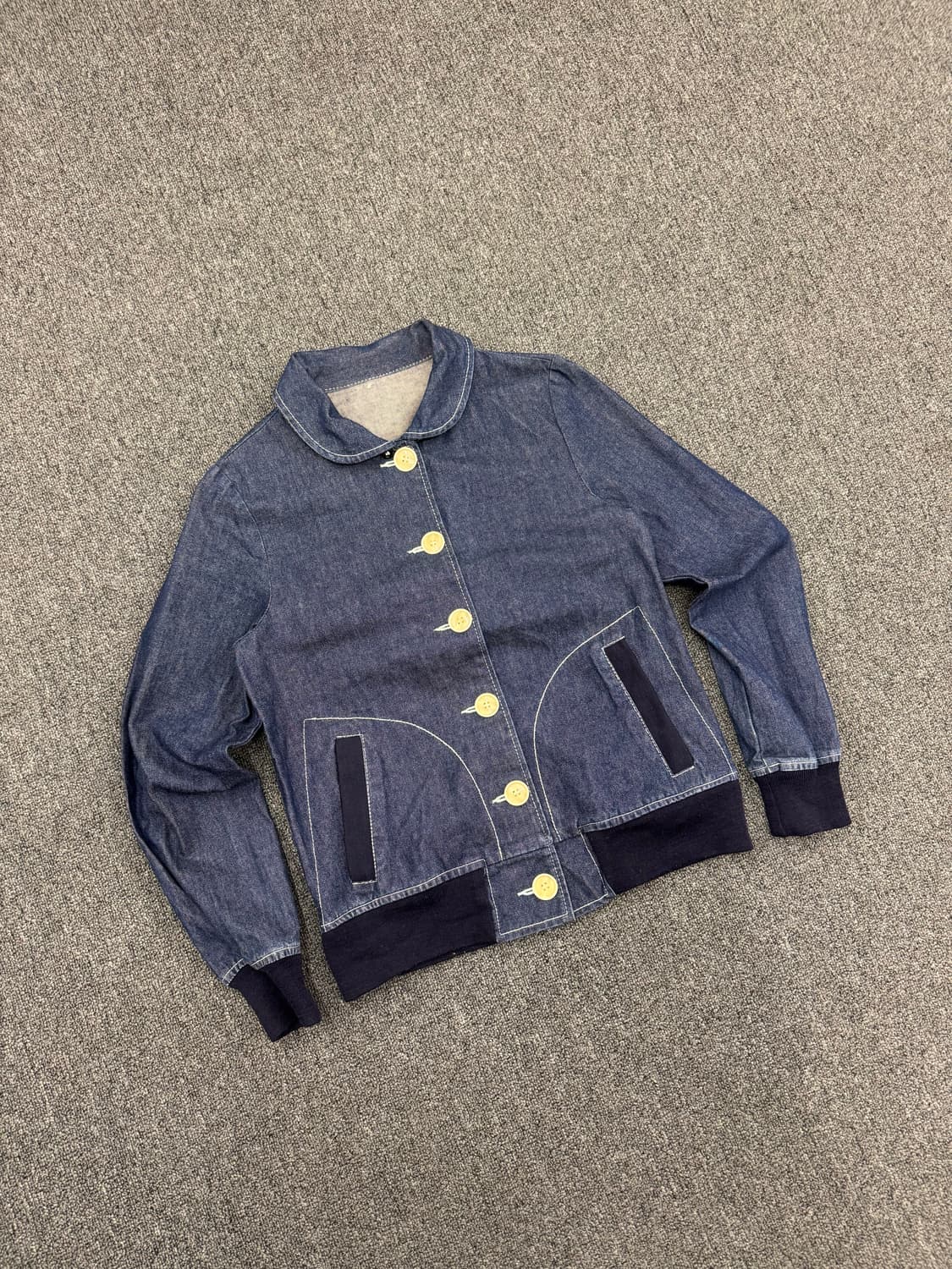 Vintage 여성 니트 데님자켓 상품이미지1