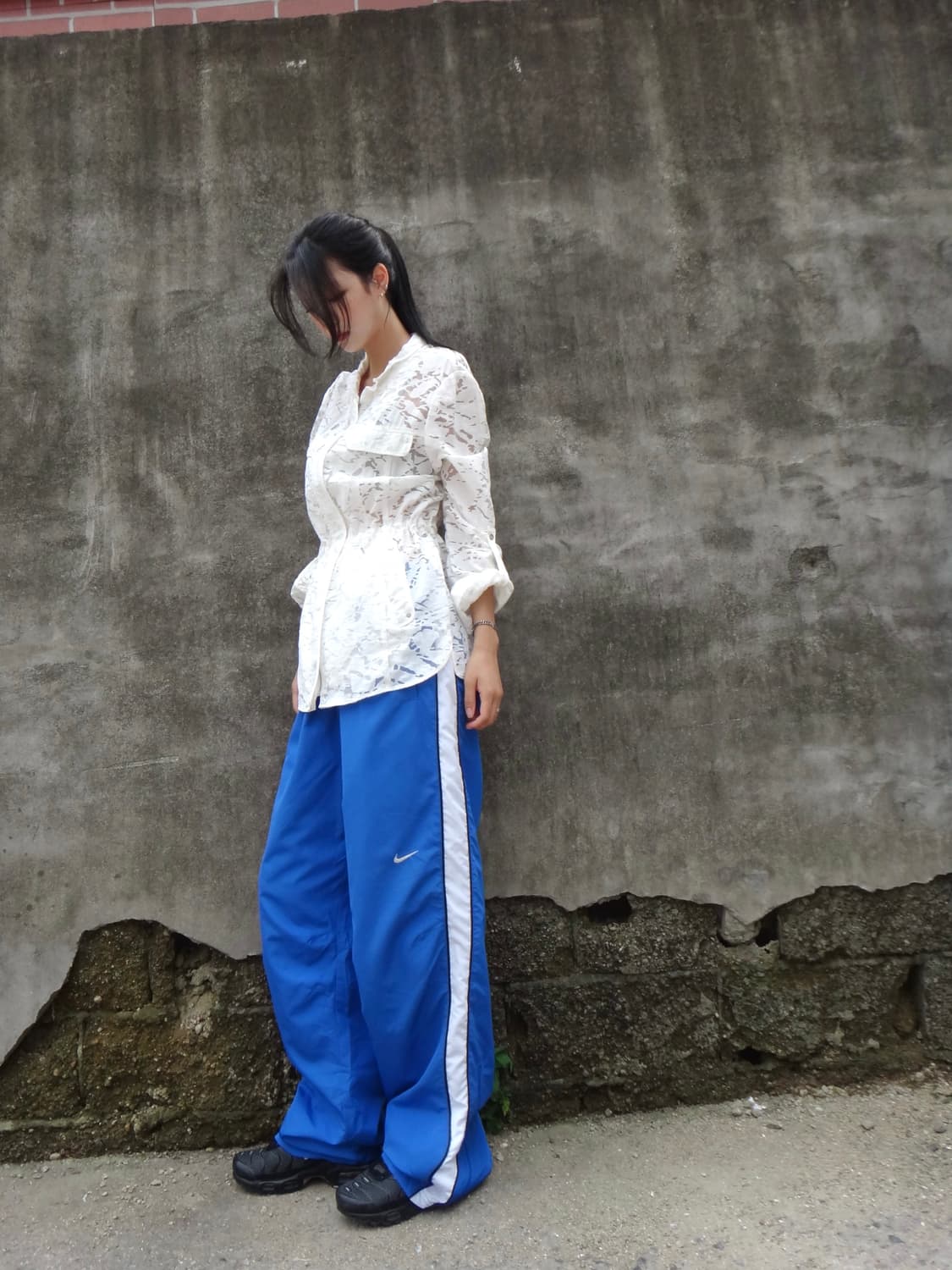 CROCODILE LADIES sheer pattern zip up 상품이미지1