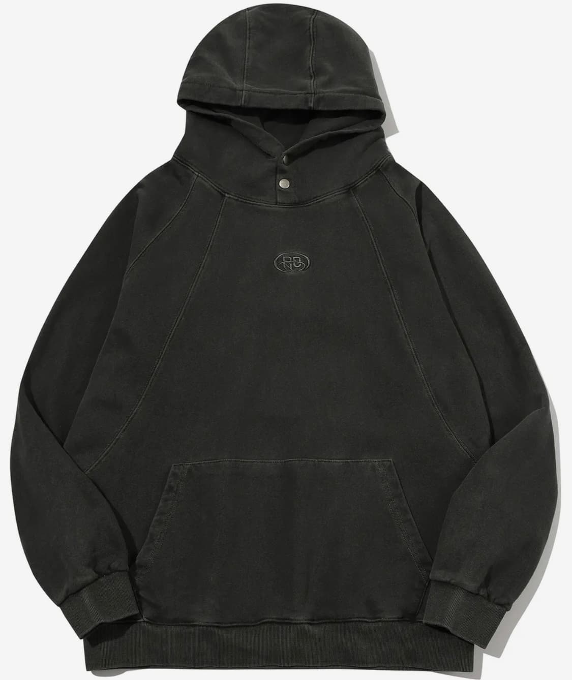 CP 피그먼트 스냅 후드티 스모크블랙 상품이미지1