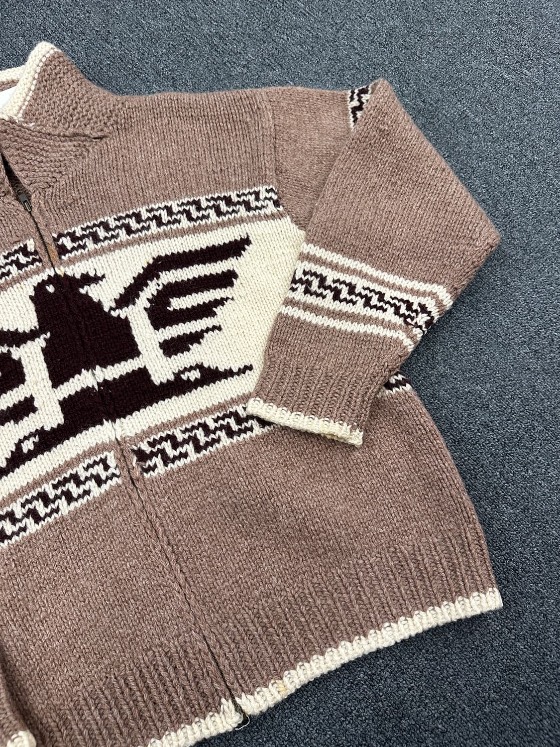 M) 빈티지 캐나다 코위찬 울 니트집업 상품이미지5