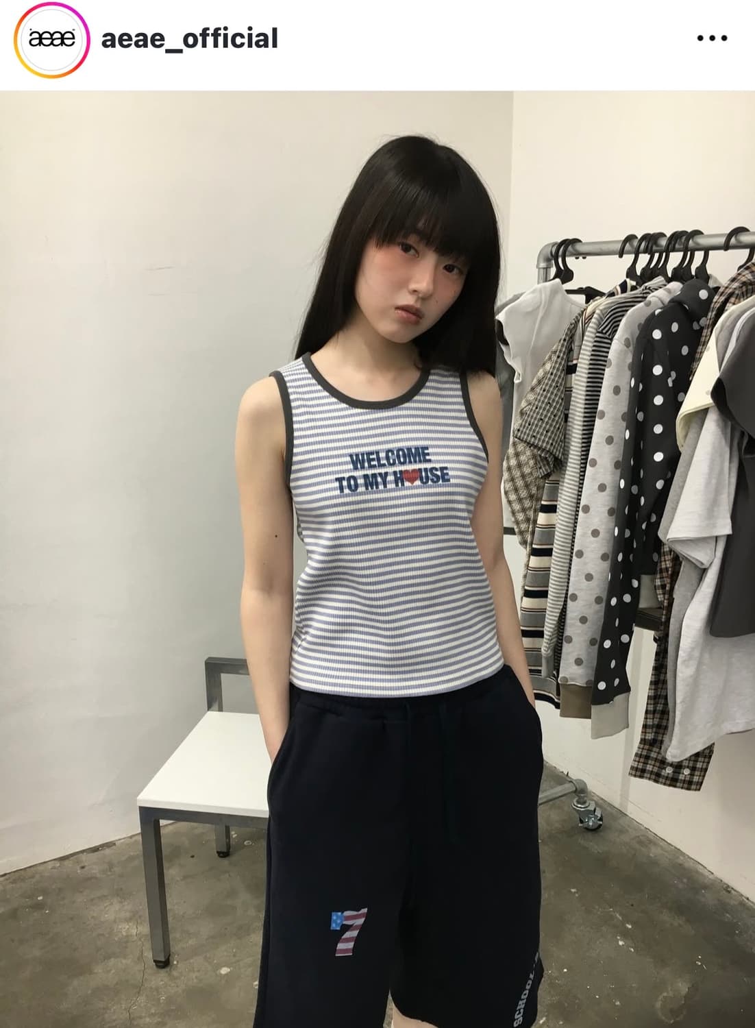 aeae 에이이에이이 웰컴 투 마이하우스 슬리브리스 멜란지그리이 상품이미지2