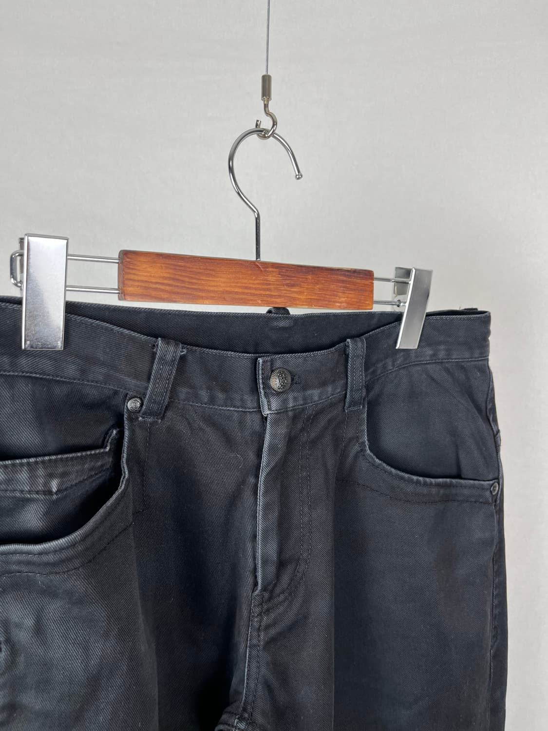 Vintage 지퍼 디테일 흑청 데님 팬츠  상품이미지3