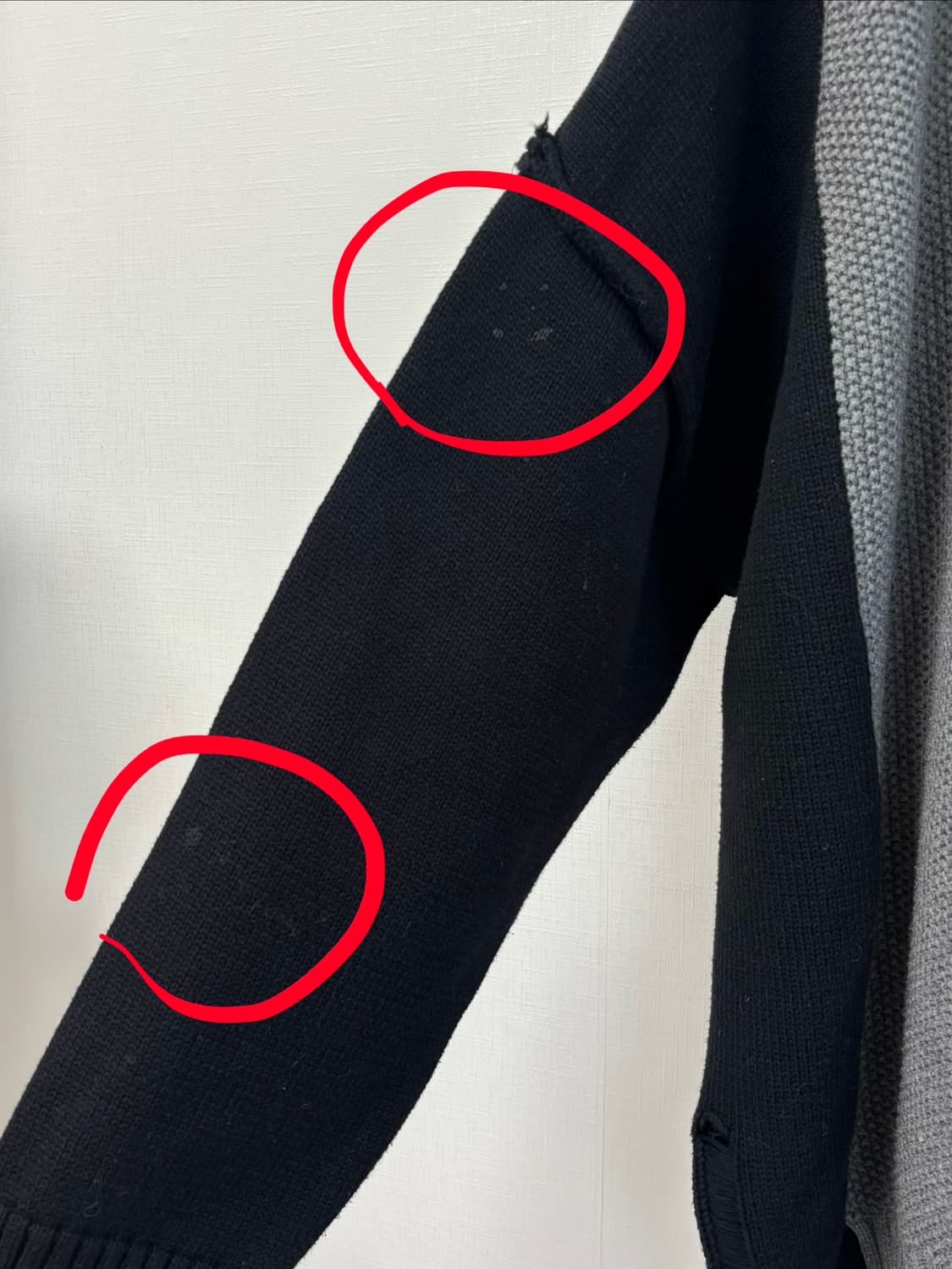 그런지 그레이 배색 오버사이즈 풀오버 상품이미지2