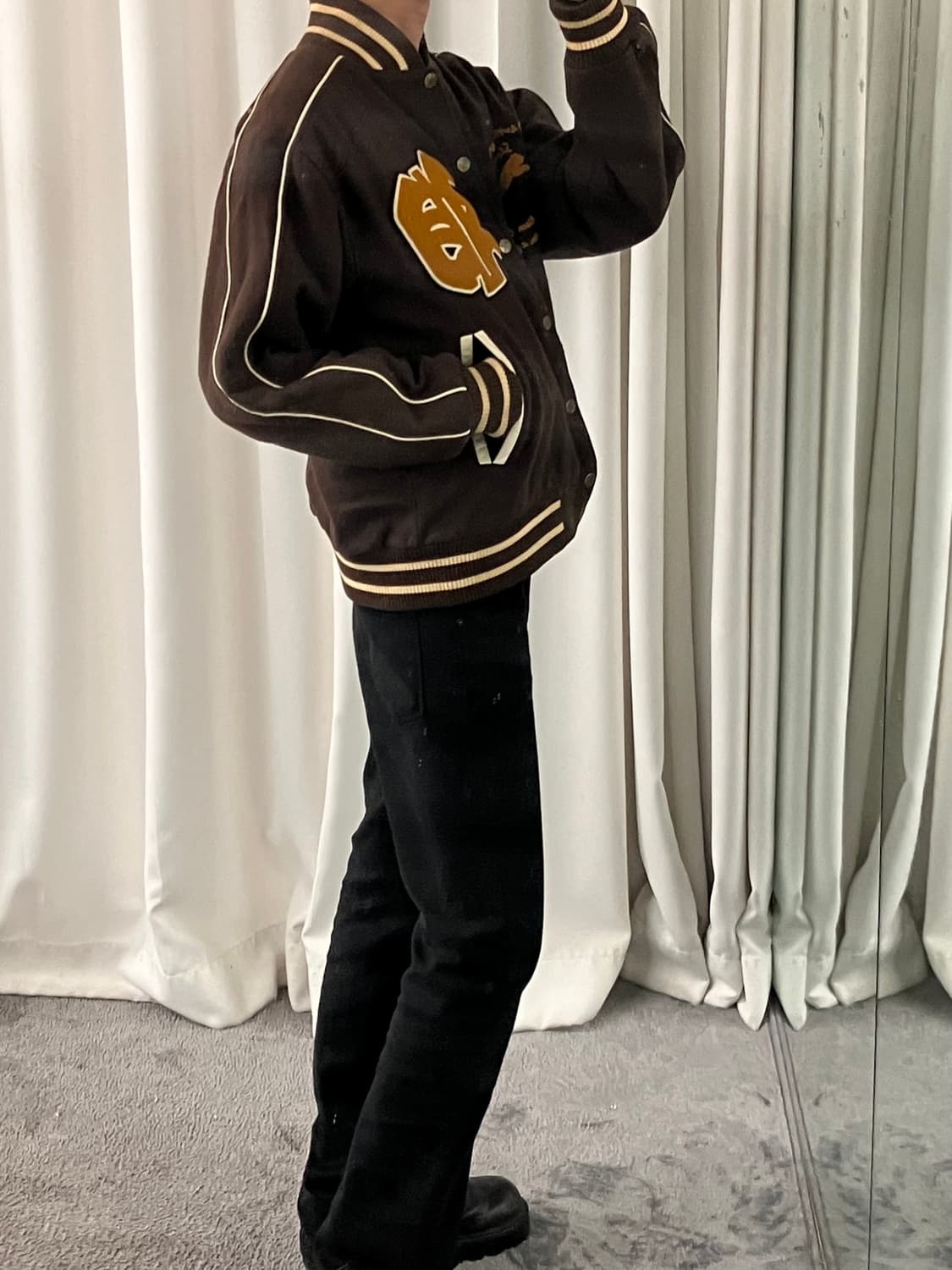 푸마 브라운 빈티지 올드스쿨 바시티 자켓 100 상품이미지8