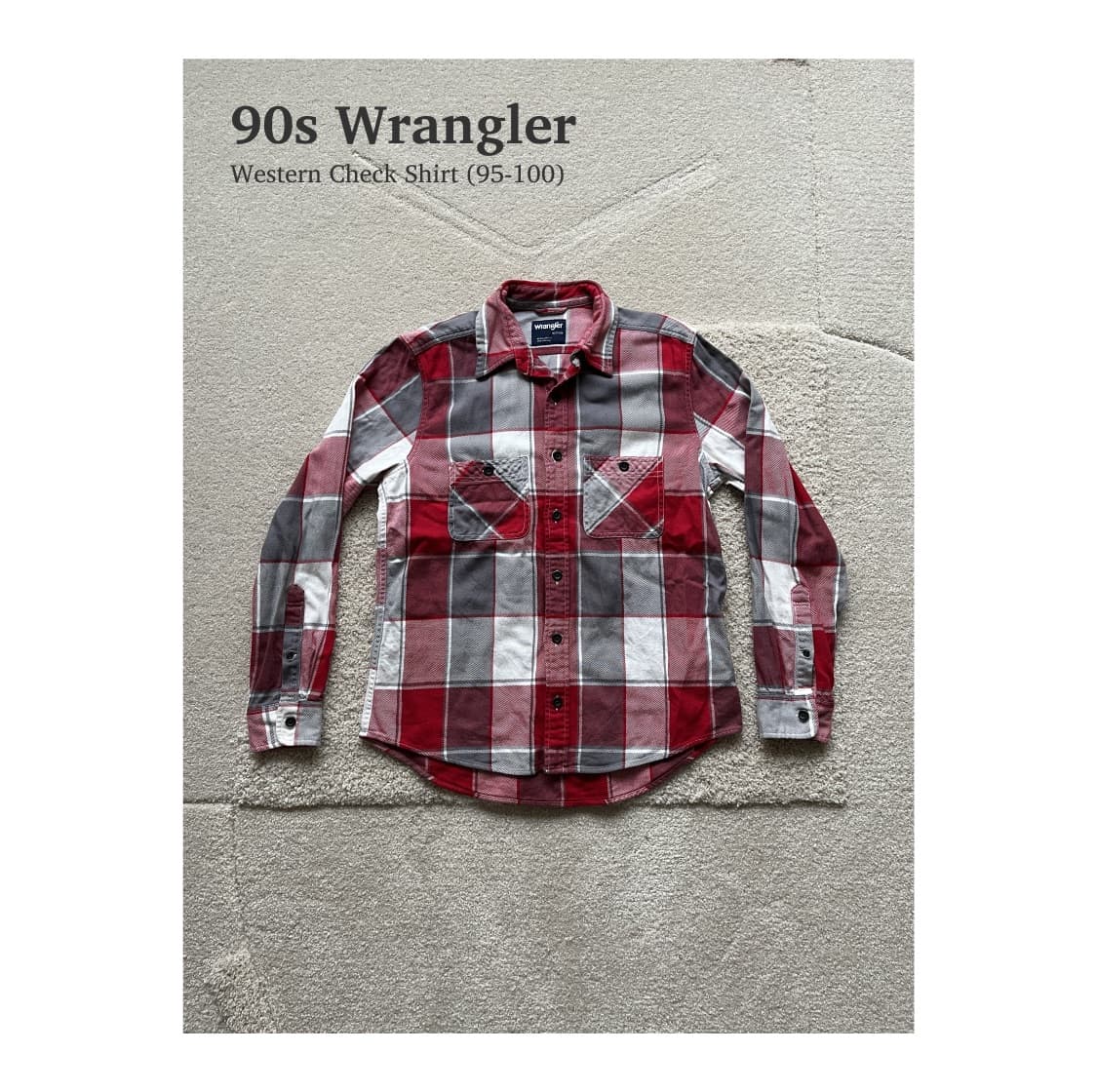 90s 랭글러 웨스턴 체크 셔츠 (95-100) 상품이미지1