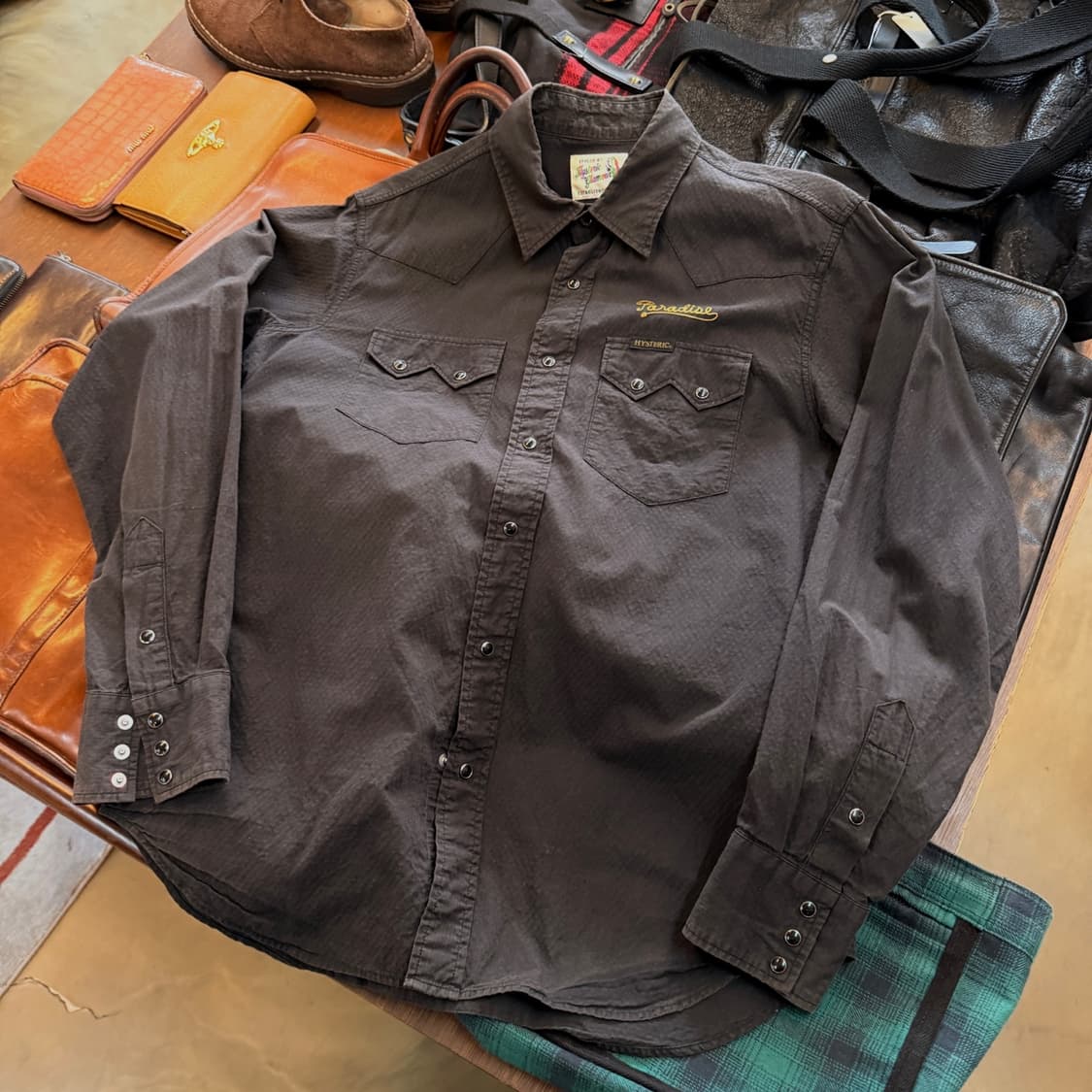 히스테릭 글래머 시어서커 체인스티치 셔츠 M 상품이미지3