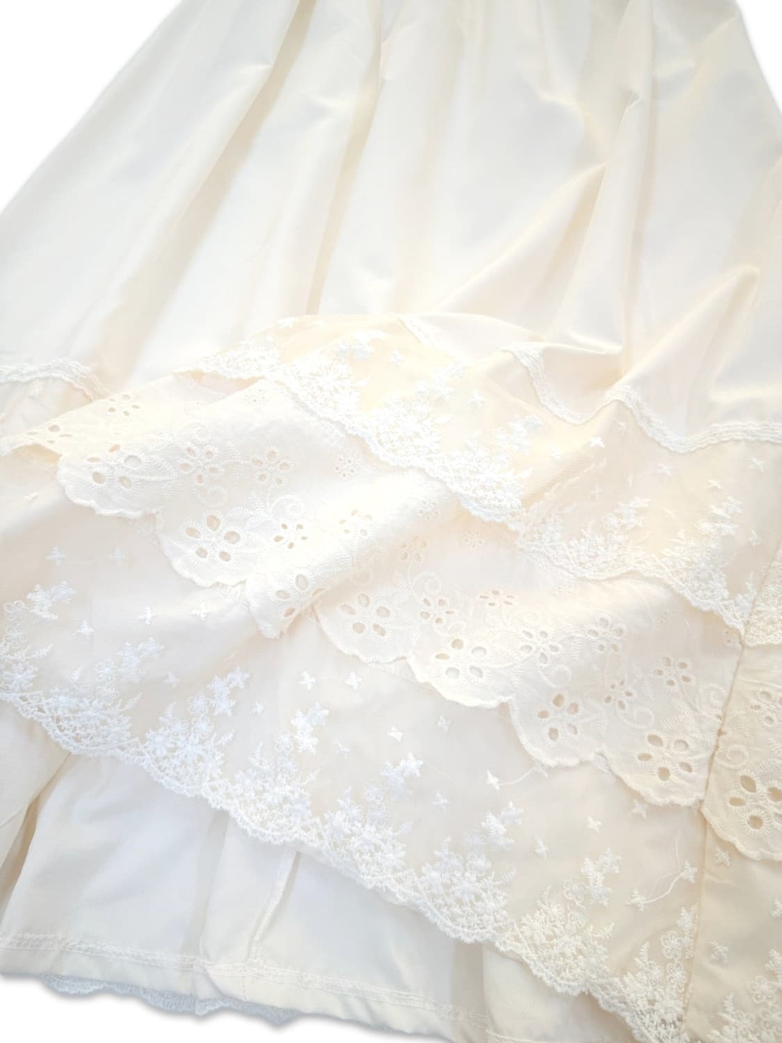 빈티지 아이보리 모리 레이스 롱 스커트 상품이미지4