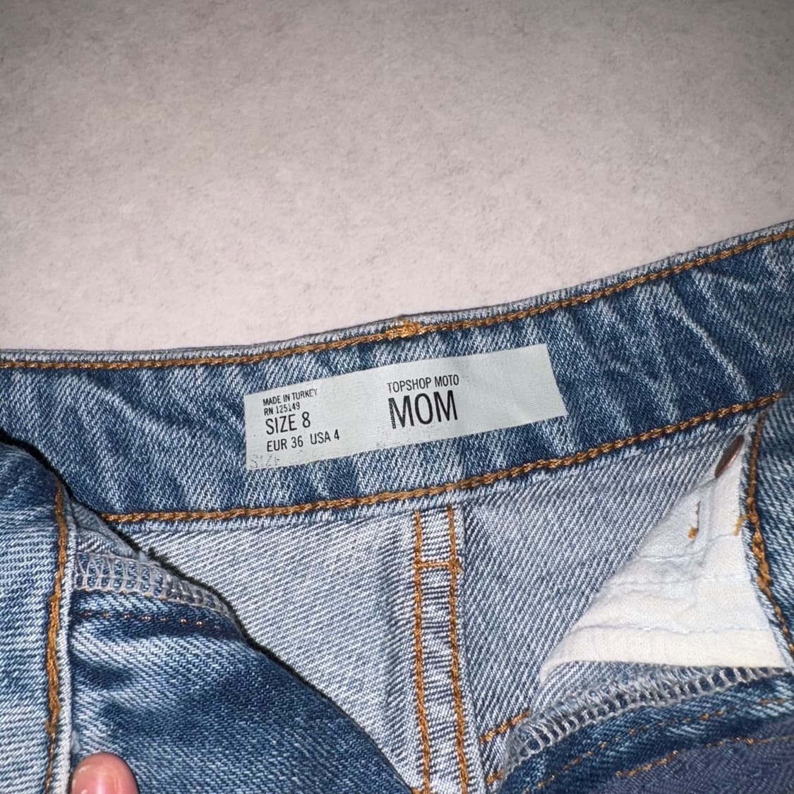 탑샵topshop 빈티지 실버 페인팅 데님 숏팬츠 상품이미지4