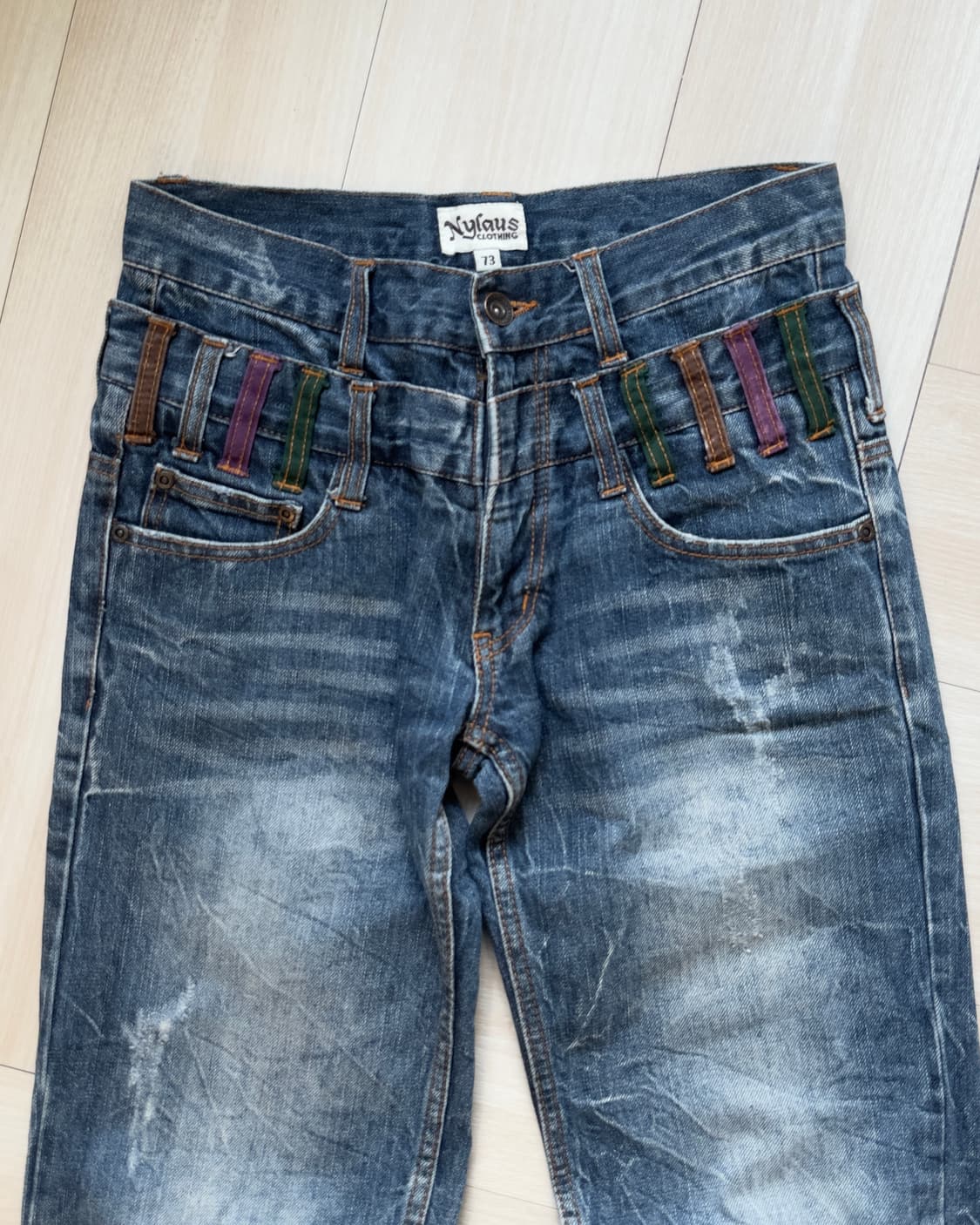 [NYLAUS] double-waist denim pants 상품이미지1