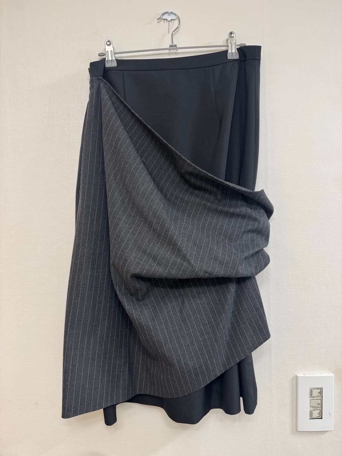 바하윤 bahayoon layered drape skirt stripe 상품이미지3