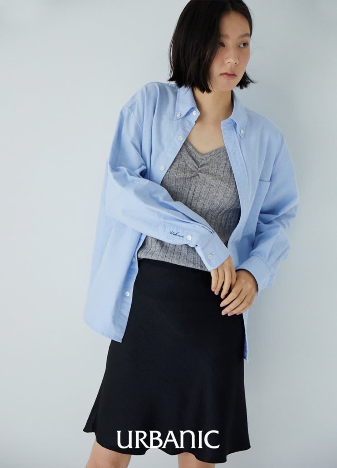 얼바닉30 실비 새틴 스커트 블랙 2사이즈 상품이미지2