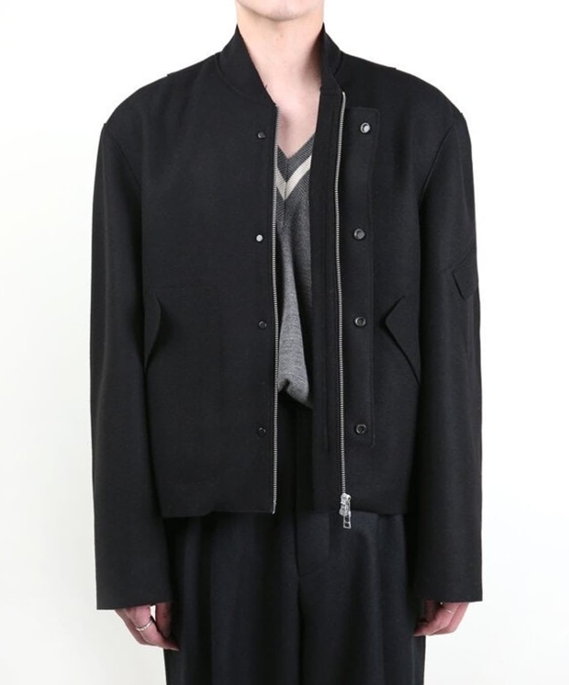 이얼즈어고 컷아웃 멜톤울 블루종 L 상품이미지4