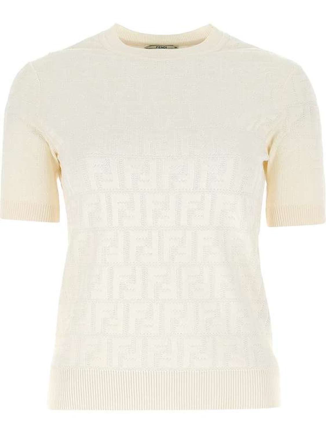 펜디 FF 로고 반팔 니트 아이보리 38사이즈 새상품 상품이미지1