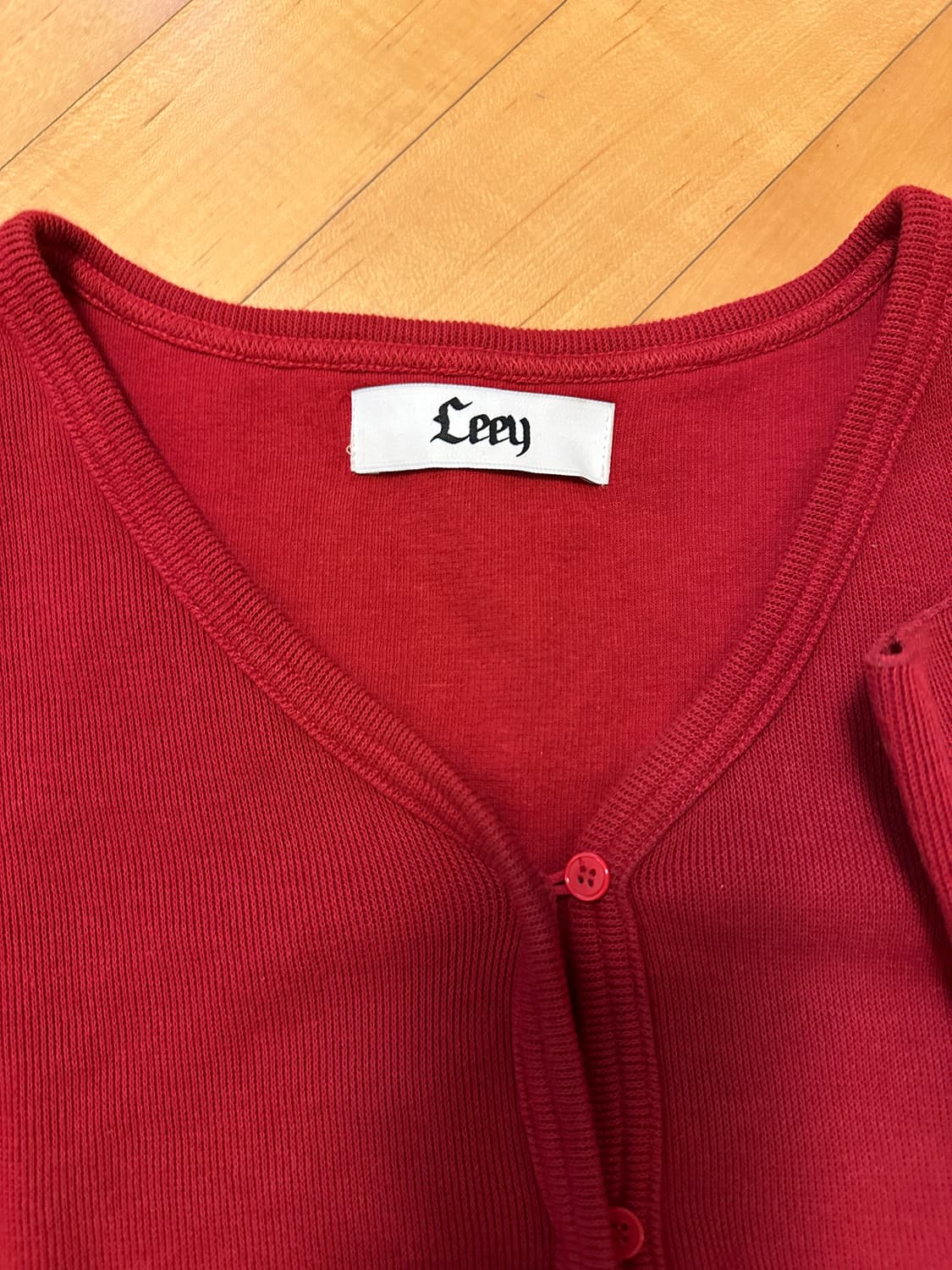 Leey 리브 슬림 가디건 레드 상품이미지4
