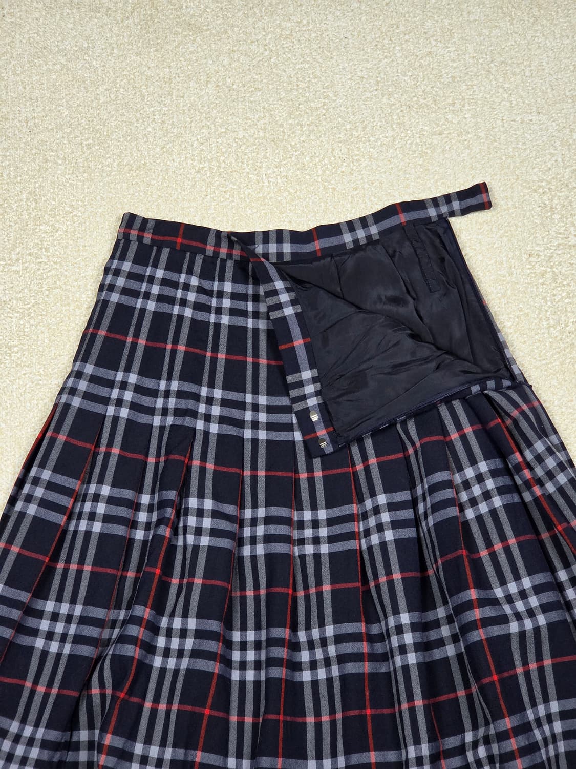 [버버리] 빈티지 타탄 체크 울 플리츠 스커트 | 00258 상품이미지5