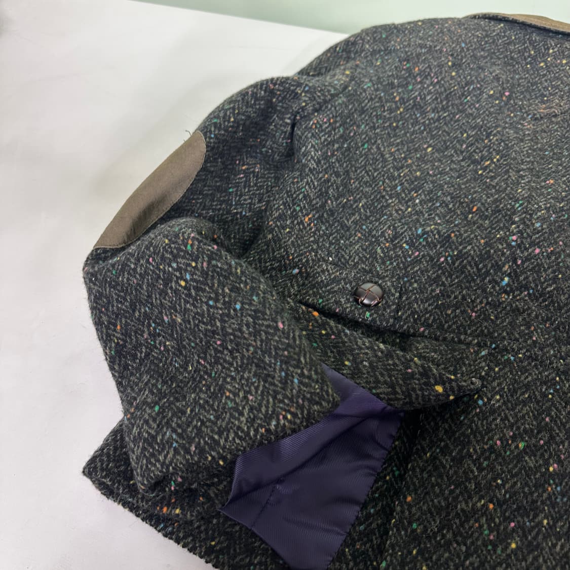 우먼M 빈폴레이디스 나염 스웨이드배색 암패치 하운드투스체크 블레이져 상품이미지7