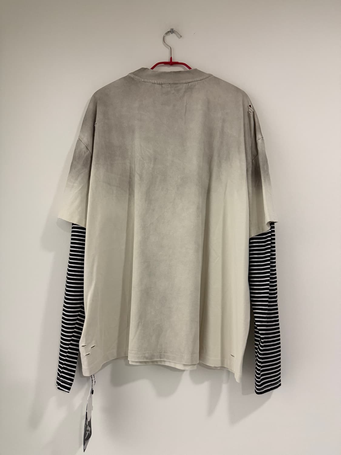 KLICKCLAK 25AW 스프레이 더티 빈티지 파괴 프린트 페이크 투피 상품이미지2