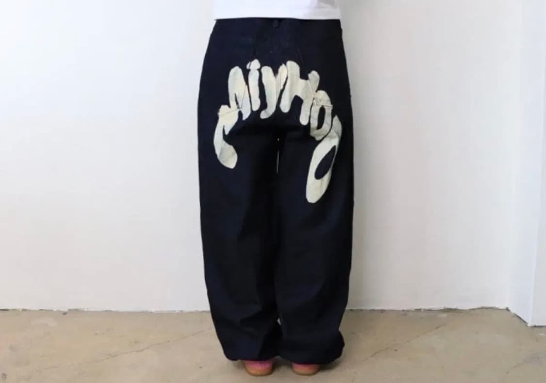 미와이후 레터링 팬츠 상품이미지2