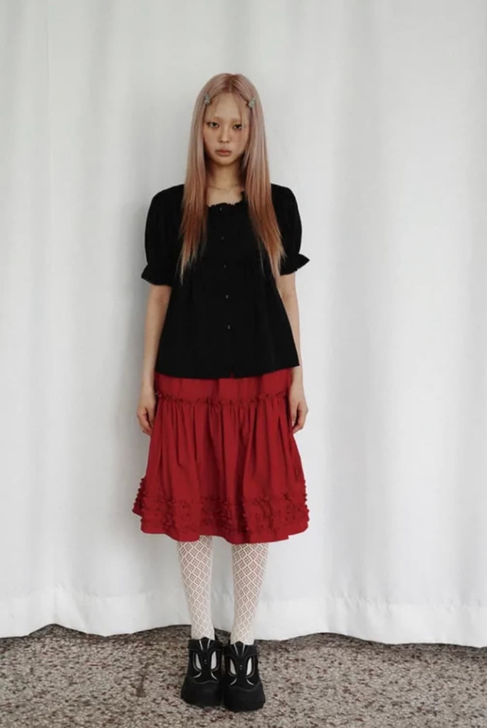 쿠키시 케이티 프릴 미디스커트  상품이미지2