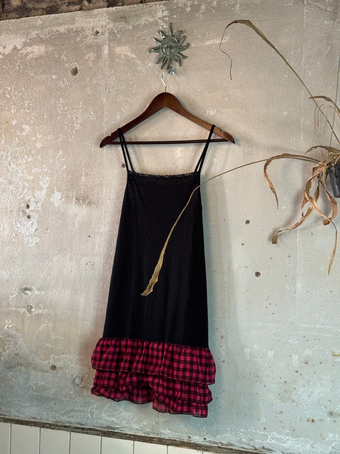 44-55 ) JPN Check Frill Dress 상품이미지1