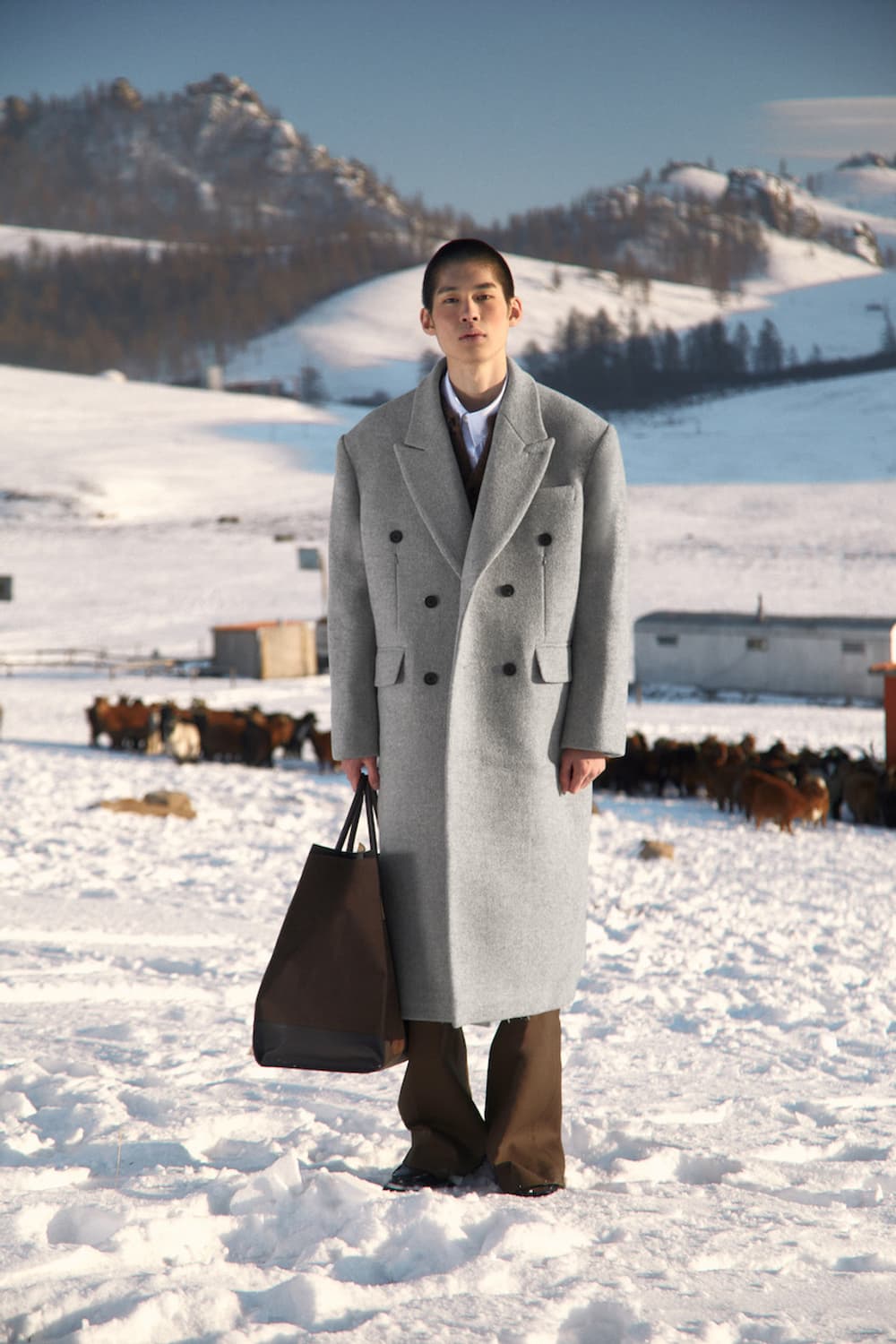 L stu 에스티유 다트 포켓 더블 코트 그레이 미개봉 새제품 판매 상품이미지1