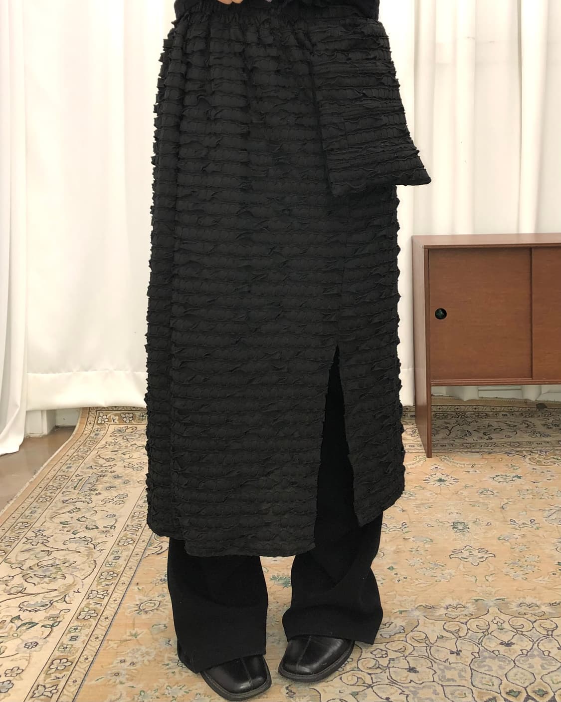 링클 트임 포켓 밴딩 스커트 상품이미지1