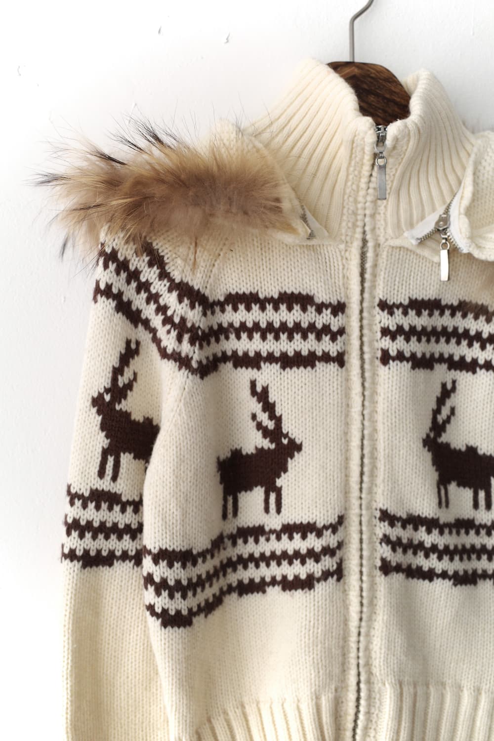 nordic fur hood zip-up 상품이미지3