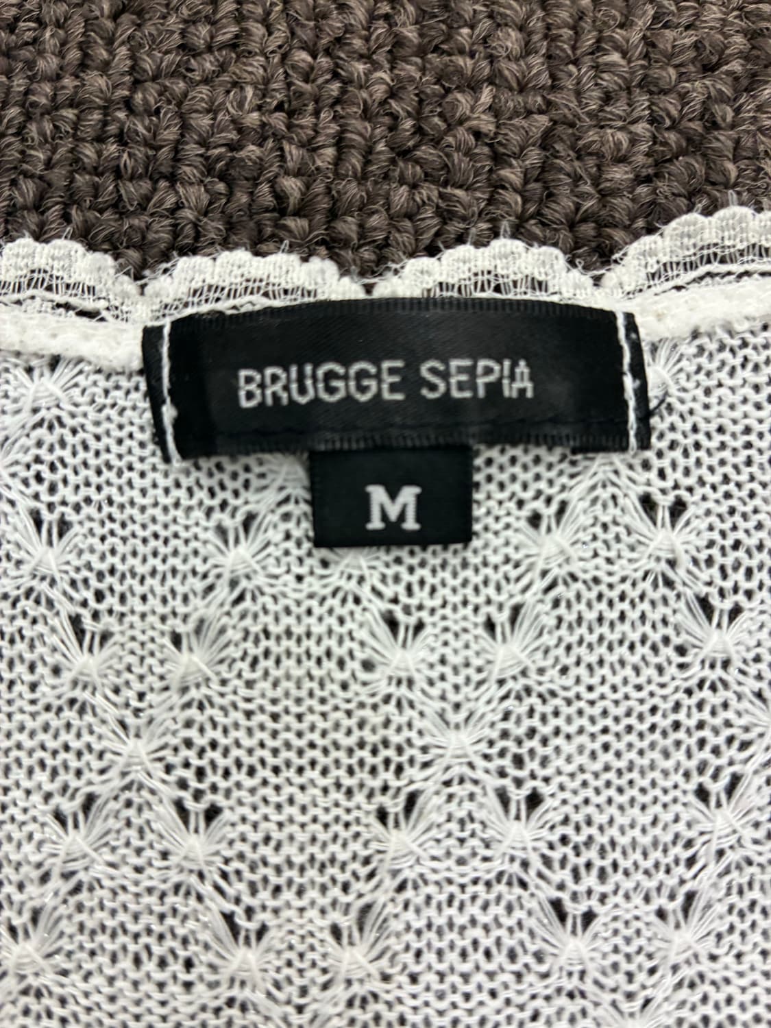 M)Japanese vintage 여성 레이스 디테일 니트 가디건 상품이미지6