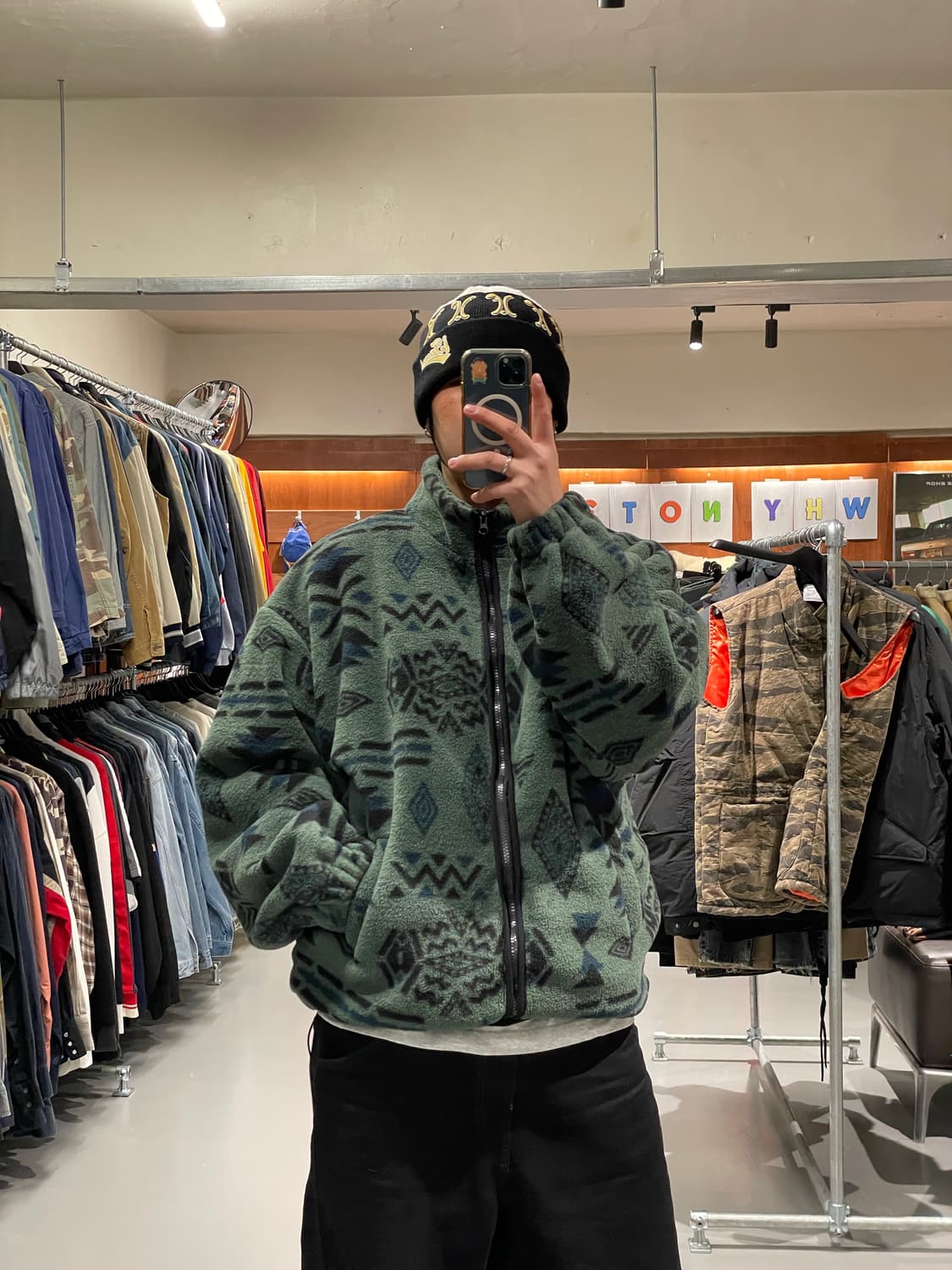 카고브로스 패턴 플리스 집업 상품이미지1