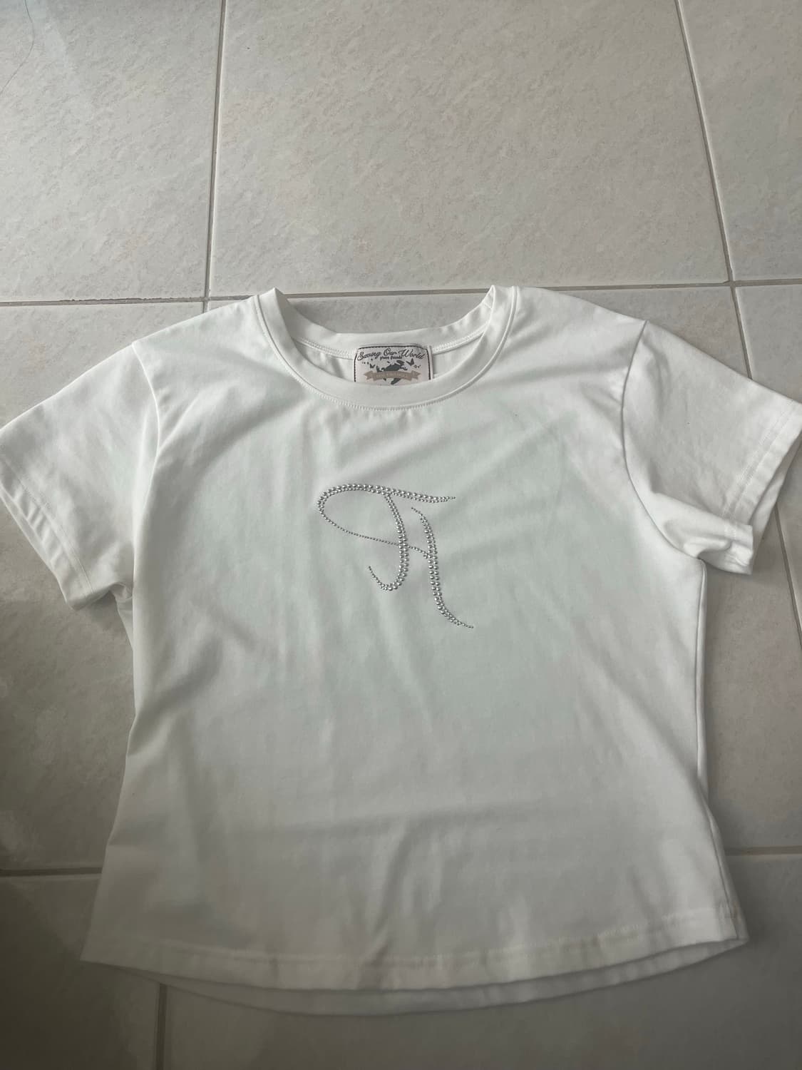 쓰리타임즈 Jewel tee ivory S 상품이미지2