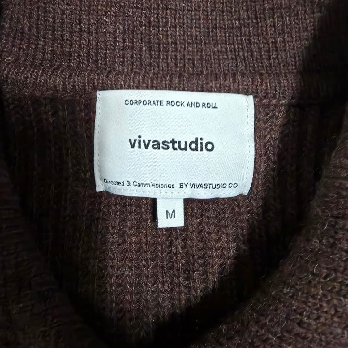 (M)비바스튜디오 카라넥 니트 가디건 브라운 상품이미지4