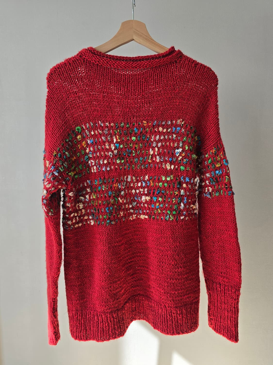 파리 핸드메이드 레드 믹스 컬러 울 니트 상품이미지4