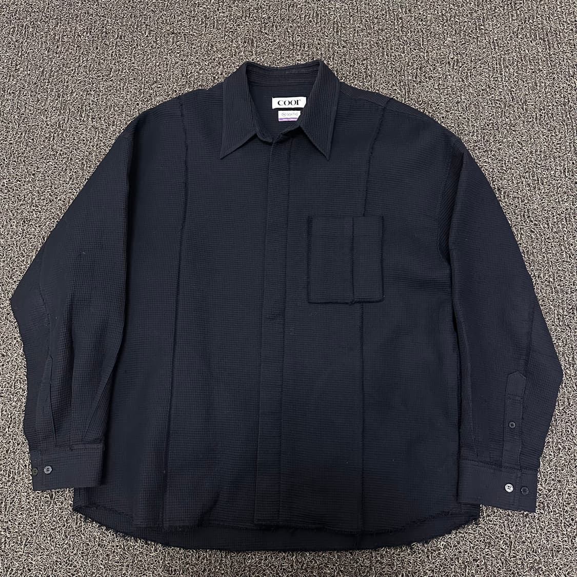 coor 쿠어 컷오프 오가닉 코튼 아우터 셔츠 블랙 상품이미지1