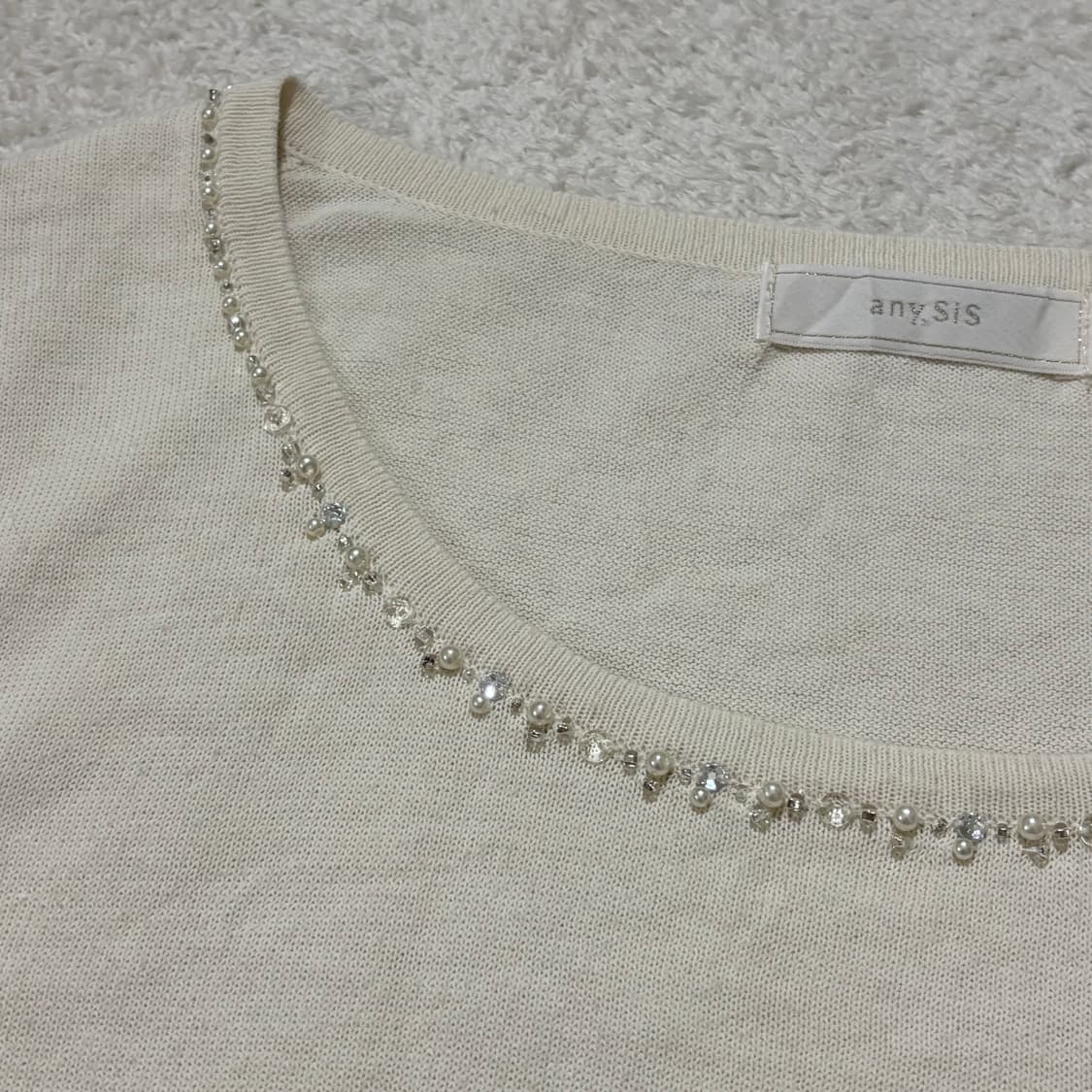 일본빈티지 anySiS 비즈포인트 반팔 탑 상품이미지2